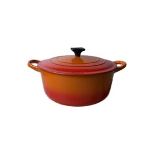 Cocotte ronde avec couvercle Le Creuset orange taille 26 cm
