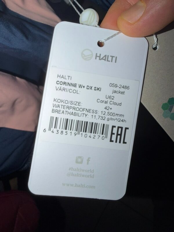 Veste de ski femme Halti Corinne W+ DX Ski Jacket rose corail/bleu marine taille FR 44+ (FIN/DE 42+, ITA 48+) — vue 9
