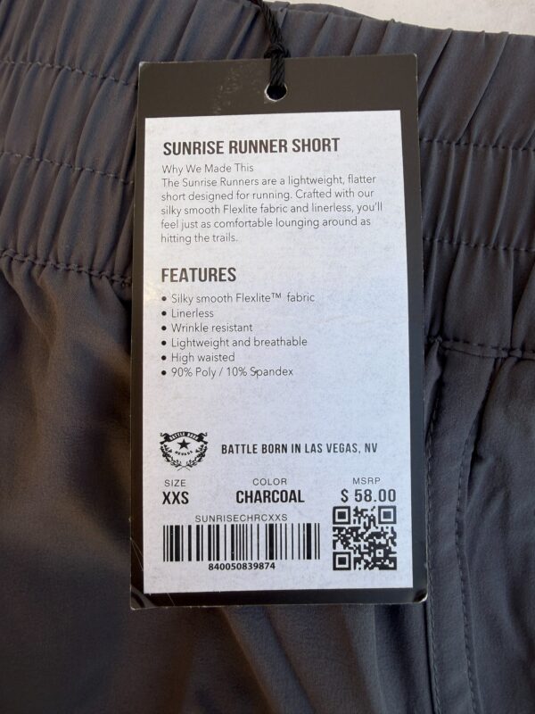 Short de running Barbell Sunrise Runner Short femme gris charbon taille XXS — vue 3