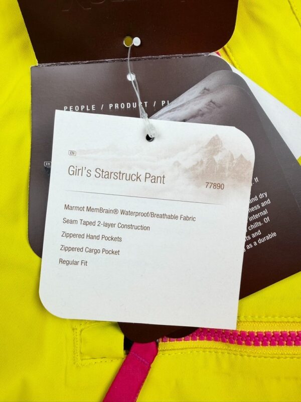 Pantalon de ski à bretelles fille Marmot Girl's Starstruck Pant jaune acide taille S (taille P) — vue 7
