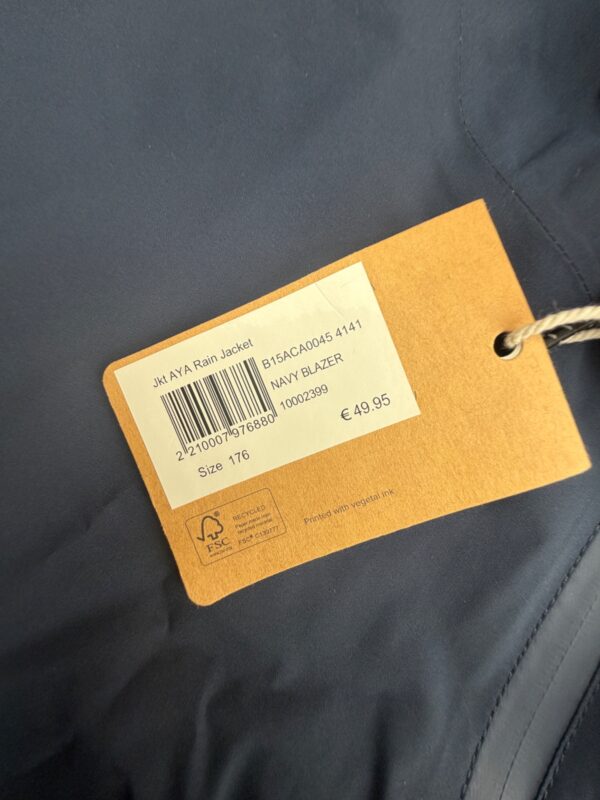 Veste de pluie à capuche Ayacucho AYA Rain Jacket bleu marine taille 176 — vue 4