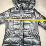 Doudoune à capuche Saturne Paris femme argenté taille 40 — vue 8