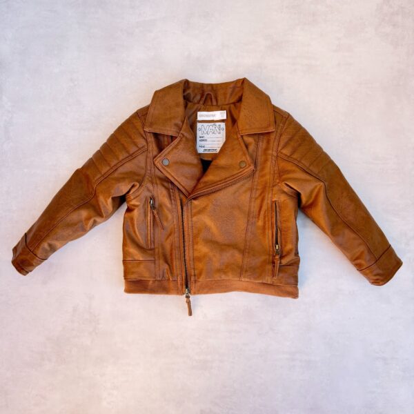 Veste biker enfant Orchestra camel taille 36 mois / 98 cm — vue 2