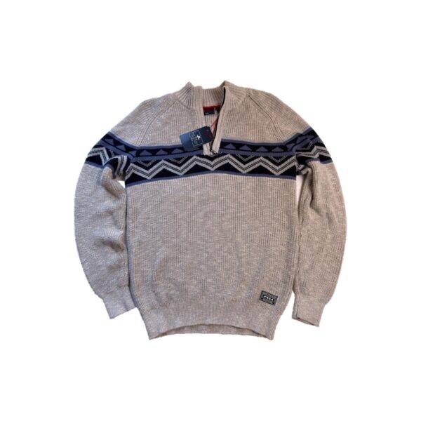 Pull col camionneur NZA New Zealand Auckland Andrew homme beige sable taille L