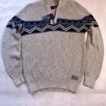 Pull col camionneur NZA New Zealand Auckland Andrew homme beige sable taille L — vue 2
