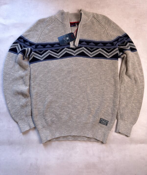 Pull col camionneur NZA New Zealand Auckland Andrew homme beige sable taille L — vue 2