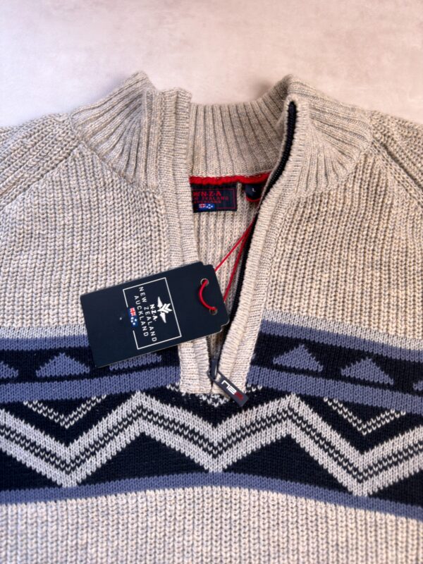 Pull col camionneur NZA New Zealand Auckland Andrew homme beige sable taille L — vue 4