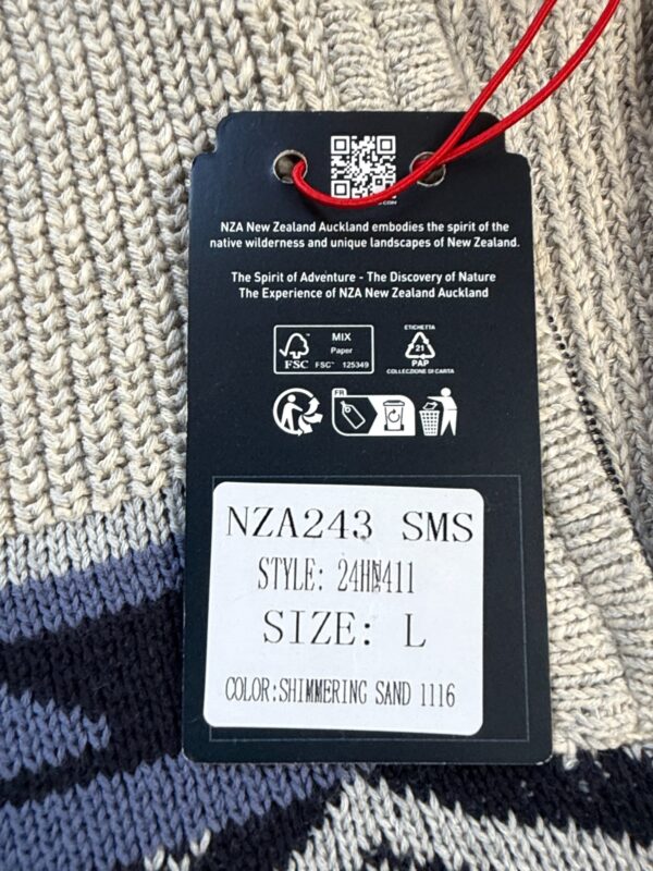Pull col camionneur NZA New Zealand Auckland Andrew homme beige sable taille L — vue 5