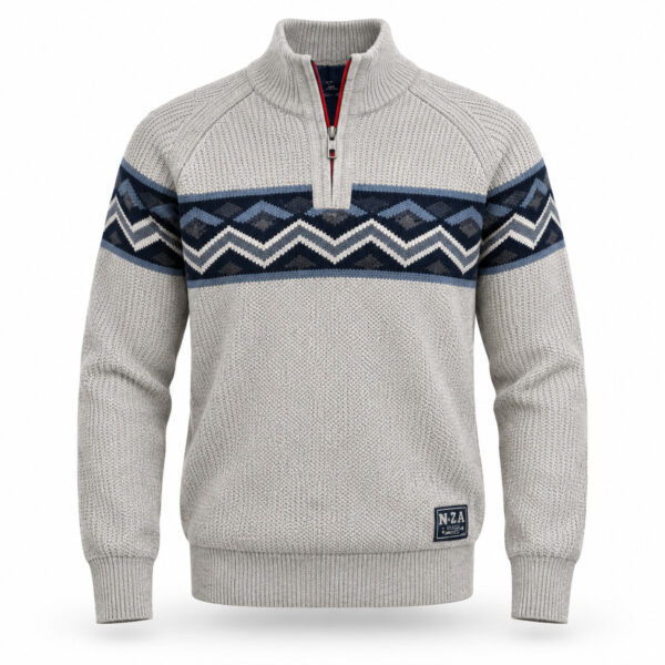 Pull col camionneur NZA New Zealand Auckland Andrew homme beige sable taille L
