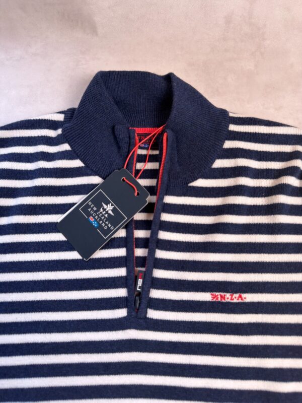 Pull à col zippé NZA New Zealand Auckland Edgar homme bleu marine taille M — vue 3