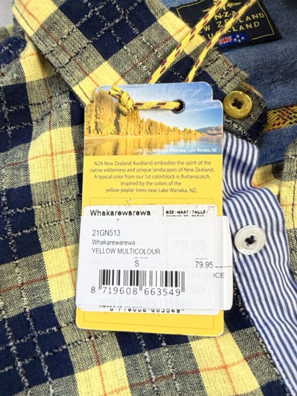 Chemise à manches longues NZA New Zealand Auckland Whakarewarewa homme bleu marine jaune taille S — vue 5