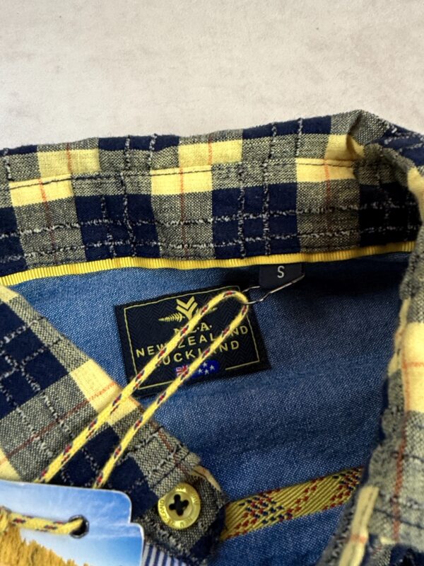 Chemise à manches longues NZA New Zealand Auckland Whakarewarewa homme bleu marine jaune taille S — vue 6