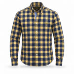 Chemise à manches longues NZA New Zealand Auckland Whakarewarewa homme bleu marine jaune taille S