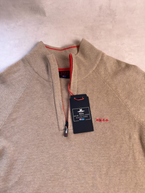 Pull camionneur à demi-zip NZA New Zealand Auckland Ralph homme beige sable taille L — vue 3
