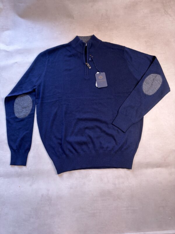 Pull col camionneur Tomacelli Napoli homme bleu marine taille XXL — vue 3