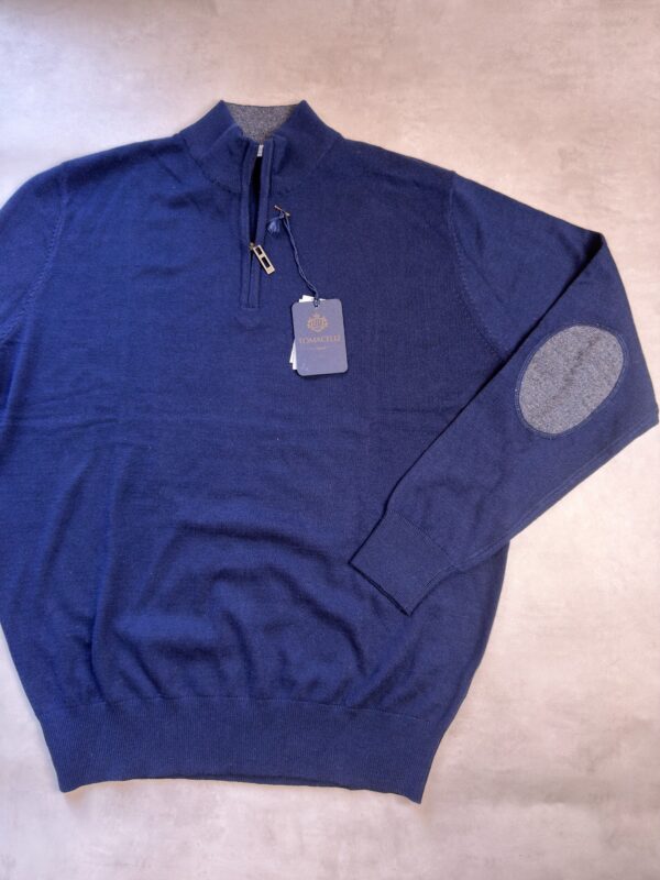 Pull col camionneur Tomacelli Napoli homme bleu marine taille XXL — vue 4