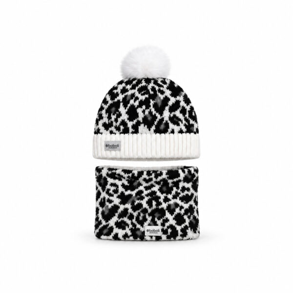 Ensemble bonnet et tour de cou enfant Boboli 490474 noir/gris clair taille M/50