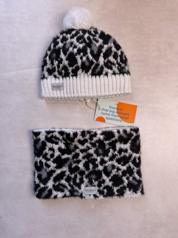 Ensemble bonnet et tour de cou enfant Boboli 490474 noir/gris clair taille M/50 — vue 3