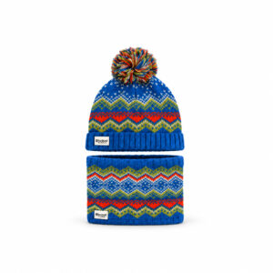 Ensemble bonnet et tour de cou enfant Boboli bleu taille M50 (tour de tête 50 cm)