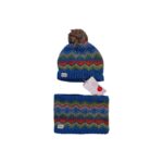 Ensemble bonnet et tour de cou enfant Boboli bleu taille M50 (tour de tête 50 cm) — vue 2
