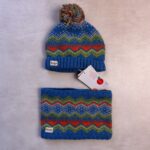 Ensemble bonnet et tour de cou enfant Boboli bleu taille M50 (tour de tête 50 cm) — vue 3