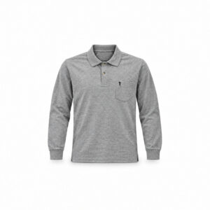 Polo manches longues Marton Roth homme gris chiné taille M