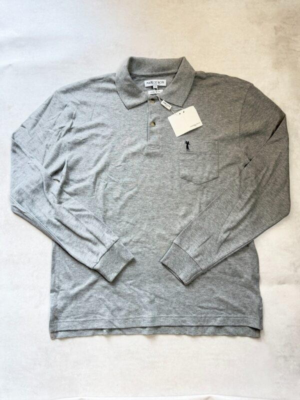 Polo manches longues Marton Roth homme gris chiné taille M — vue 3