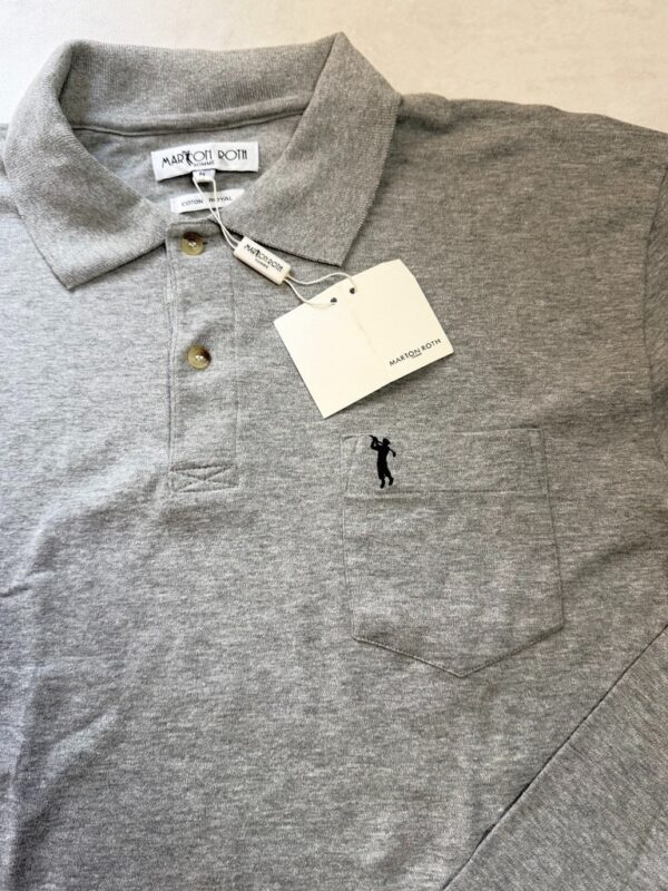 Polo manches longues Marton Roth homme gris chiné taille M — vue 4