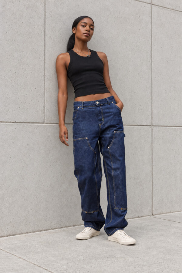 Pantalon de travail en jean Carhartt WIP femme bleu indigo taille 38 — vue 3