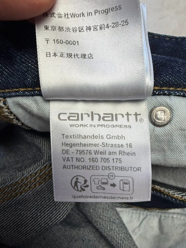 Pantalon de travail en jean Carhartt WIP femme bleu indigo taille 38 — vue 12