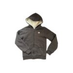Sweat à capuche zippé doublé Bonpoint unisexe gris anthracite chiné taille 12 ans — vue 2
