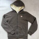 Sweat à capuche zippé doublé Bonpoint unisexe gris anthracite chiné taille 12 ans — vue 3