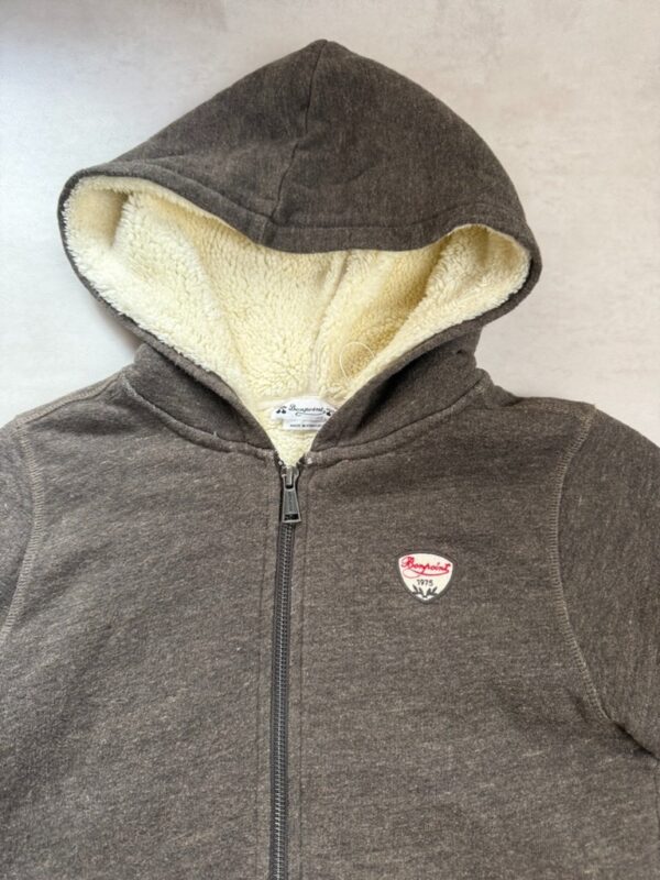Sweat à capuche zippé doublé Bonpoint unisexe gris anthracite chiné taille 12 ans — vue 4