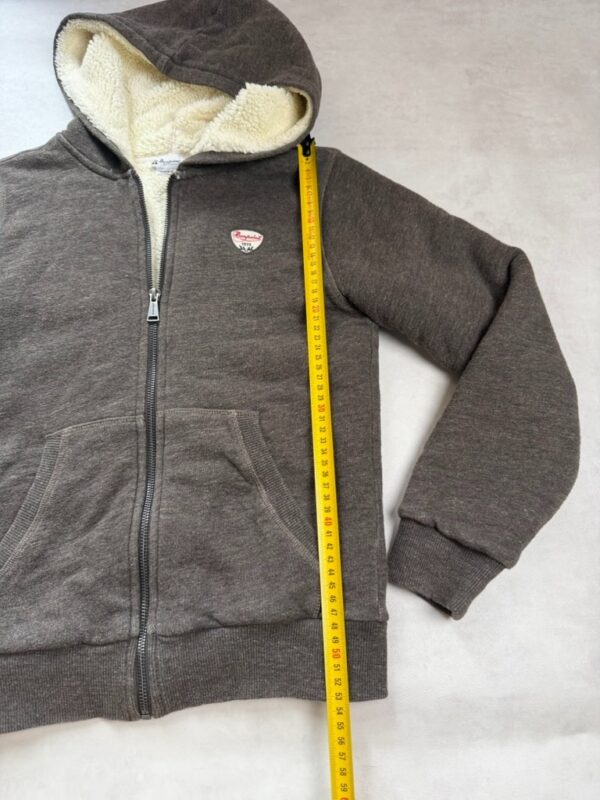 Sweat à capuche zippé doublé Bonpoint unisexe gris anthracite chiné taille 12 ans — vue 7