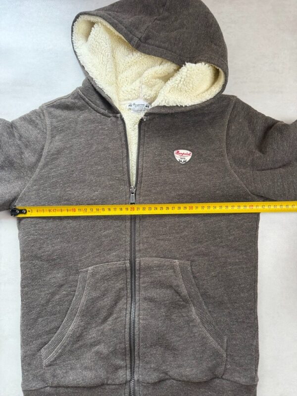 Sweat à capuche zippé doublé Bonpoint unisexe gris anthracite chiné taille 12 ans — vue 8