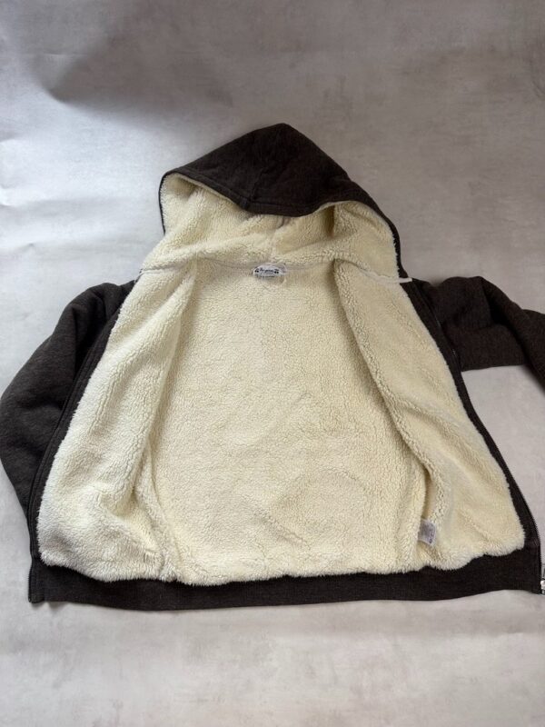 Sweat à capuche zippé doublé Bonpoint unisexe gris anthracite chiné taille 12 ans — vue 10