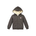 Sweat à capuche zippé doublé Bonpoint unisexe gris anthracite chiné taille 12 ans — vue 2