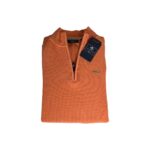 Pull homme à col montant zippé NZA New Zealand Auckland orange caramel taille M