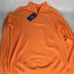 Pull homme à col montant zippé NZA New Zealand Auckland orange caramel taille M — vue 2
