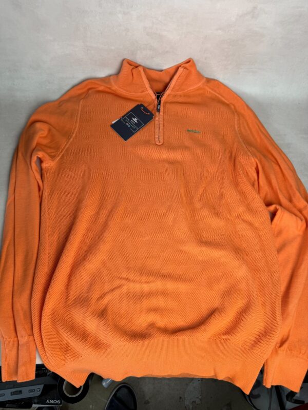 Pull homme à col montant zippé NZA New Zealand Auckland orange caramel taille M — vue 2