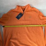 Pull homme à col montant zippé NZA New Zealand Auckland orange caramel taille M — vue 3