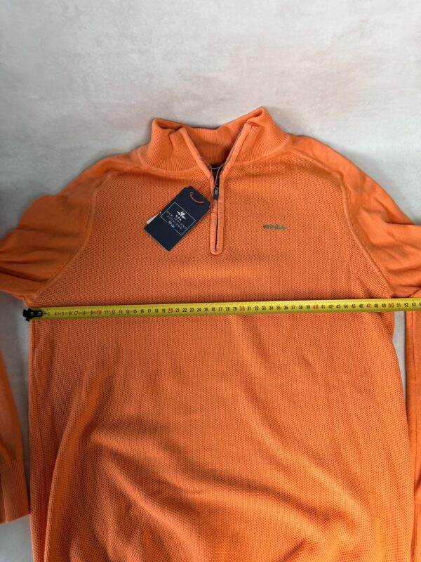 Pull homme à col montant zippé NZA New Zealand Auckland orange caramel taille M — vue 3