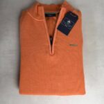 Pull homme à col montant zippé NZA New Zealand Auckland orange caramel taille M — vue 8