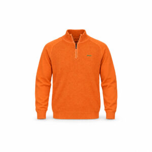 Pull homme à col montant zippé NZA New Zealand Auckland orange caramel taille M