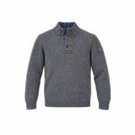 Pull col camionneur NZA New Zealand Auckland Frederick homme bleu chiné/marron taille M