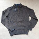 Pull col camionneur NZA New Zealand Auckland Frederick homme bleu chiné/marron taille M — vue 3