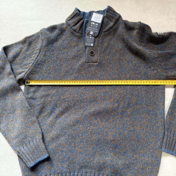 Pull col camionneur NZA New Zealand Auckland Frederick homme bleu chiné/marron taille M — vue 9