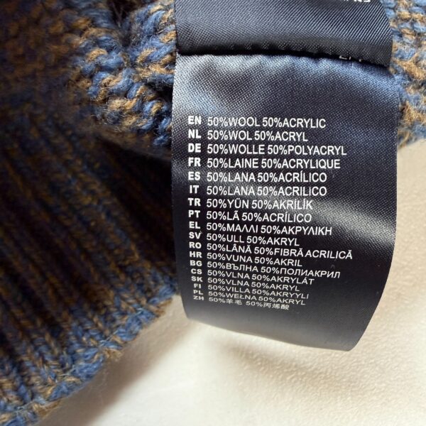 Pull col camionneur NZA New Zealand Auckland Frederick homme bleu chiné/marron taille M — vue 13
