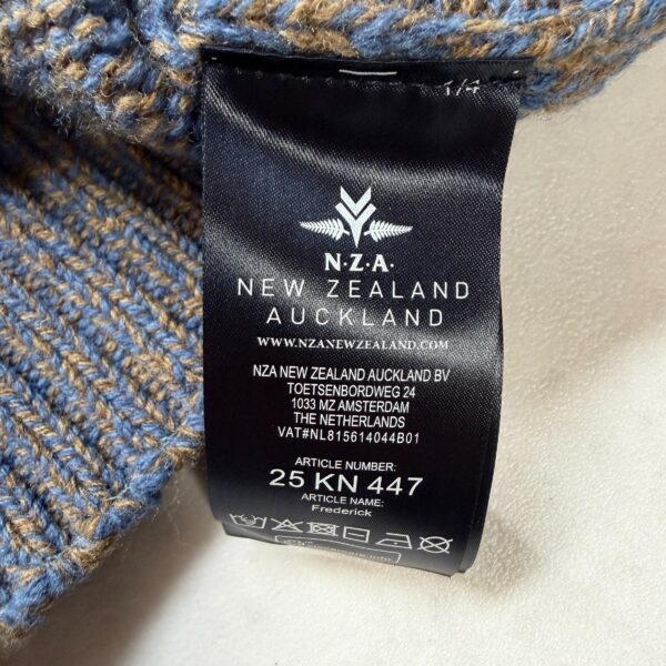 Pull col camionneur NZA New Zealand Auckland Frederick homme bleu chiné/marron taille M — vue 14