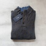Pull col camionneur NZA New Zealand Auckland Frederick homme bleu chiné/marron taille M — vue 15